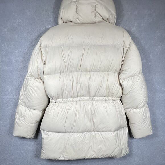 ABERCROMBIE & FITCH Air Cloud Hooded Puffer Parka Jacket Cream Small $240. - Picture 10 of 13